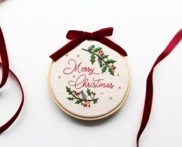 Hand Embroidery Workshop: Merry Christmas Bauble