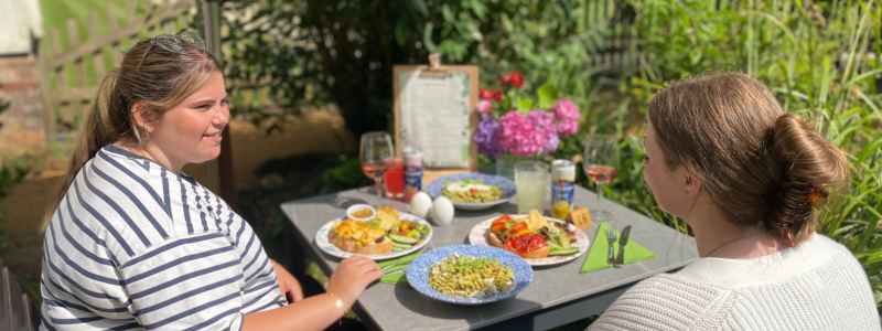 Enjoying light lunches