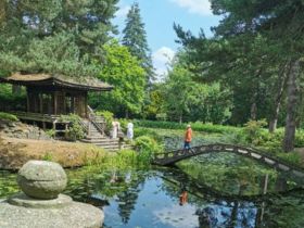 Shinto shrine and bridge