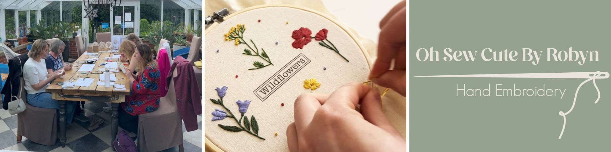 Wildflowers Hand Embroidery collage